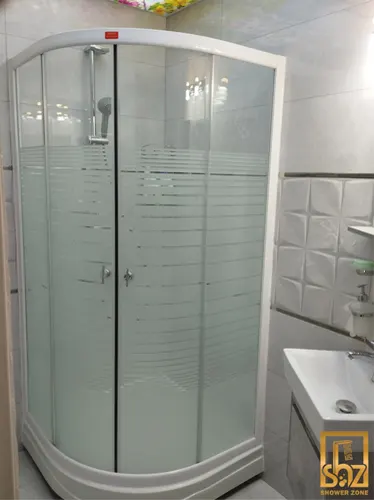کابین دوش جلوگرد فریم دار سفید